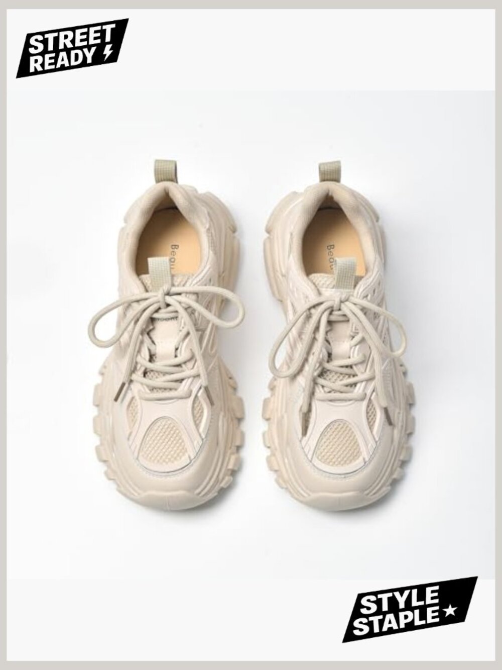 Chunky Platform Sneakers Women Fashion Dad Shoes Casual Lace-up Walking - Picture 3 of 7
